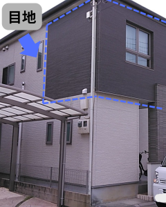 住宅の目地（外壁塗装の色のアクセントカラー）